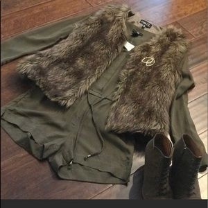 Faux Fur vest - worn once - medium